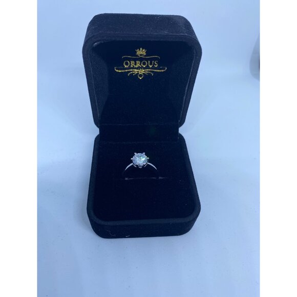 18k White Gold Plated CZ Womens 2.35ct Round Solitaire Engagement Ring Size 5‎ - Picture 3 of 10